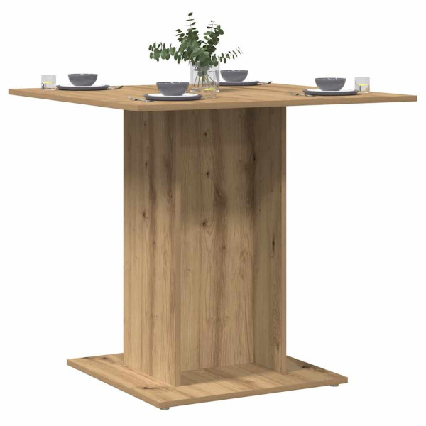 Mesa de comedor madera de ingeniería roble artisan 80x80x75 cm M 4