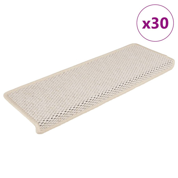 Alfombra autoadhesiva escalera sisal 30 uds 65x21x4 cm Cream D