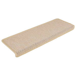 Alfombra autoadhesiva escalera sisal 30 uds 65x21x4 cm Cream H