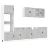 Mueble cocina Kalmar gris hormigón 7 pzas madera contrachapada 2
