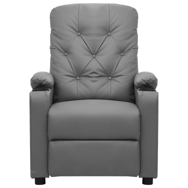 Sillón de masaje eléctrico cuero sintético gris M 3