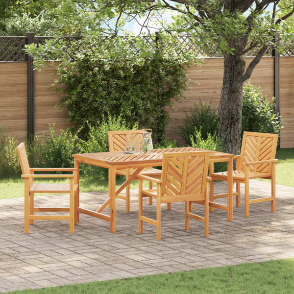 Conjunto de Comedor de Jardín de 4 Piezas de Madera Sólida de Acacia D