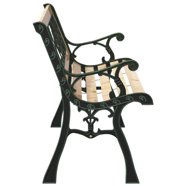 Banco de jardín con respaldo con patrón de rosas madera 116 cm M 5