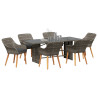 Conjunto de Jantar 7 Peças Cinza Rattan Poly 3
