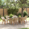 Conjunto de Comedor de 7 Piezas Beige Rattan 1