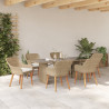 Conjunto de Comedor de 7 Piezas Beige Rattan 5