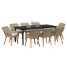 Conjunto de Comedor de Jardín de 9 Piezas Ratán Poli Beige 3