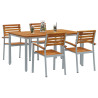 Set de Comedor de Jardín de 5 Piezas de Madera Maciza de Acacia y Metal 3