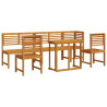 Set de comedor de jardín 6 piezas madera maciza de acacia 2