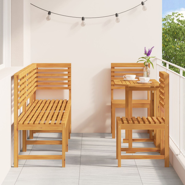 Set de comedor de jardín 6 piezas madera maciza de acacia M 4
