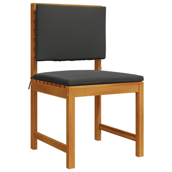 Set comedor de jardín 6 pzs con cojines madera maciza de acacia M 5