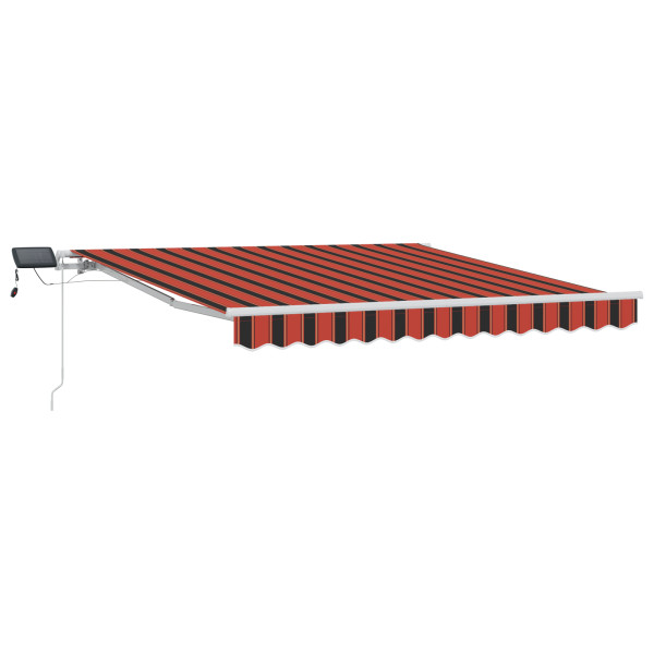 Toldo retráctil manual con LED Naranja y Marrón 300x250 cm M 3