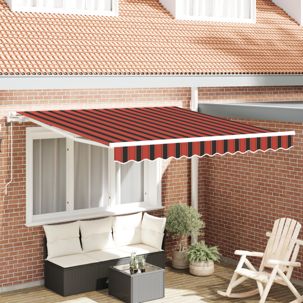 Toldo Retráctil Automático Naranja y Marrón 300x250 cm D