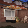 Toldo retráctil manual con LED amarillo y naranja 300x250 cm 4