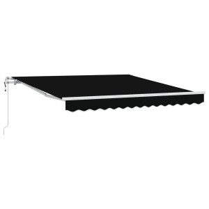 Toldo Retrátil Preto Preto 300 x 250 cm Preto H