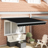 Toldo Retráctil Manual  Negro 300x250 cm. Tela de Reemplazo para Toldo  para marco de 3x2.5 m Negro 1