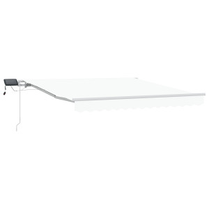 Toldo Manual Retráctil con LED Blanco 300x250 cm.  Tela de Repuesto para Toldo de 3x2.5 m Blanco H