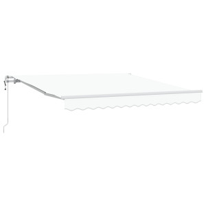 Toldo Retráctil Automático Blanco 300x250 cm.  Tela de Repuesto para Toldo de 3x2.5 m Marco Blanco H