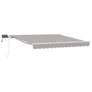 Toldo manual retráctil  con LED Gris Claro 300x250 cm. Tela de repuesto para toldo  de 3x2.5 m Marco Gris Claro H