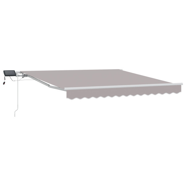Toldo manual retráctil  con LED Gris Claro 300x250 cm. Tela de repuesto para toldo  de 3x2.5 m Marco Gris Claro M 3