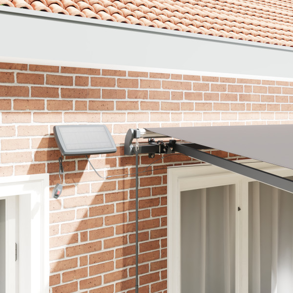 Toldo Retrátil Manual  com LED Cinza Claro 300x250 cm M 5