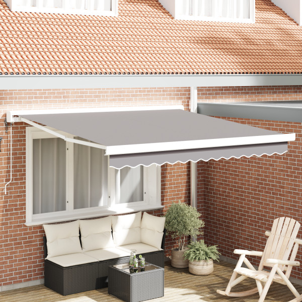 Toldo Retráctil Automático  Gris Claro 300x250 cm. Tela de Repuesto para Toldo  para Marco de 3x2.5 m Gris Claro D