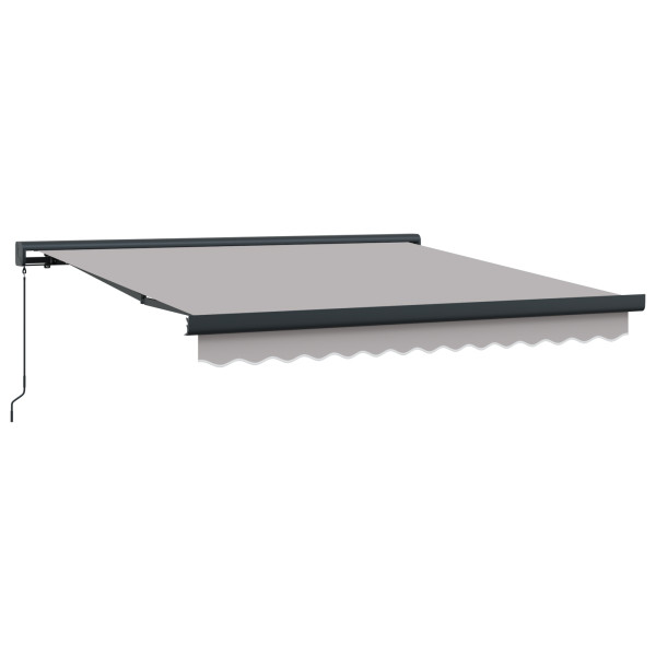 Toldo Retráctil Manual Gris Claro 300x250 cm.  Tela de Repuesto para Toldo de 3x2.5 m Marco Gris Claro M 3