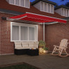 Toldo Retráctil Manual con LED Rojo 300x250 cm.  Tela de Repuesto para Toldo de 3x2.5 m Rojo 4