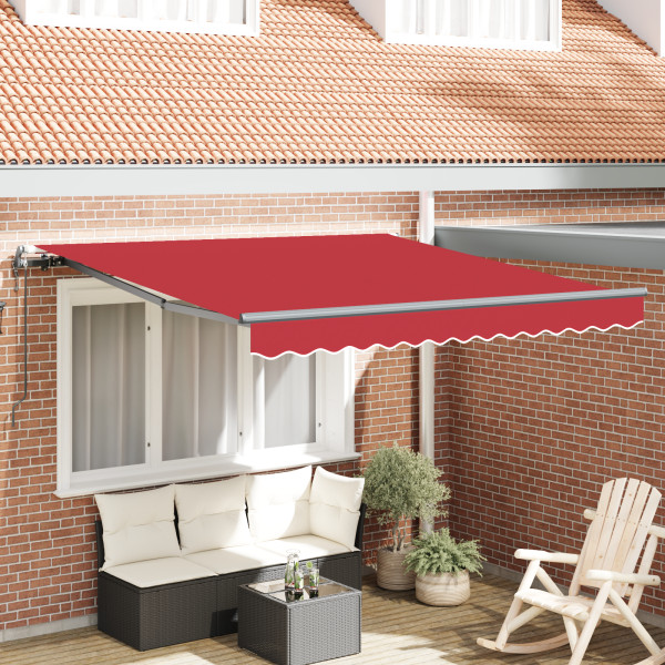 Toldo Retráctil Automático  Rojo 300x250 cm. Tela de Repuesto para Toldo  de 3x2.5 m Rojo D