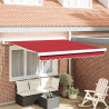 Toldo retráctil manual  rojo 300x250 cm. Tela de reemplazo para toldo  para marco de 3x2.5 m rojo 1