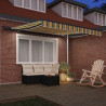 Toldo Retráctil Manual con LED Verde y Amarillo 300x250 cm.  Tela de Repuesto para Toldo de 3x2.5 m Marco Verde y Amarillo 4