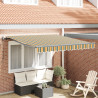 Toldo Retráctil Automático Verde y Amarillo 300x250 cm. Tela de Repuesto para Toldo  para Estructura de 3x2.5 m Verde y Amarillo 1