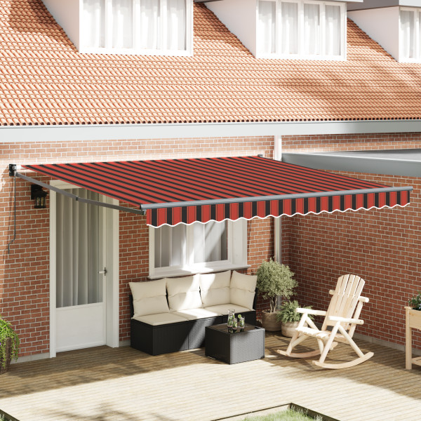 Toldo Retráctil Automático Naranja y Marrón 350x250 cm D