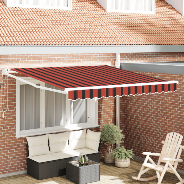 Toldo Retráctil Automático Naranja y Marrón 350x250 cm D