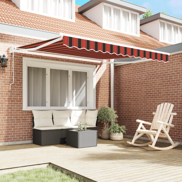 Toldo Retrátil Automático Laranja e Marrom 350x250 cm M 4