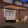 Toldo retráctil manual con LED amarillo y naranja 350x250 cm 4
