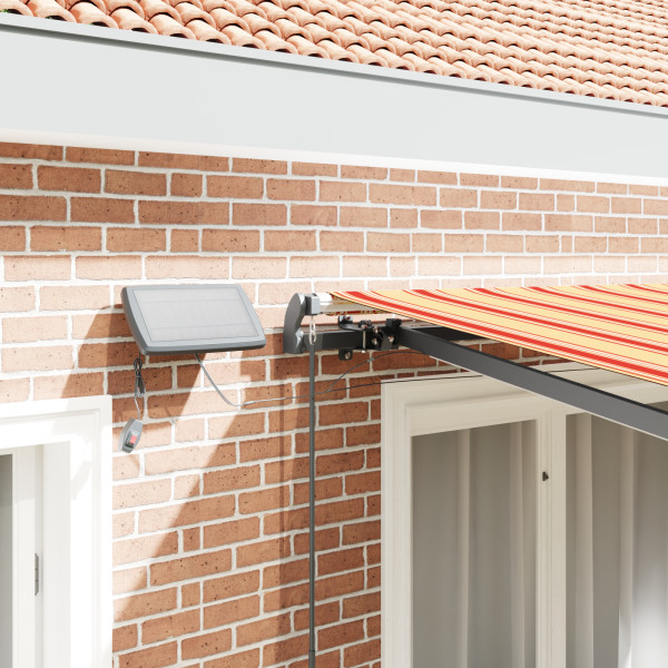 Toldo retráctil manual con LED amarillo y naranja 350x250 cm M 5