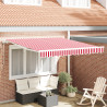 Toldo Retrátil Vermelho e branco 350 x 250 cm Vermelho e branco 1