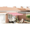 Toldo Retráctil Automático Rayas Rojas y Blancas 350x250 cm 1