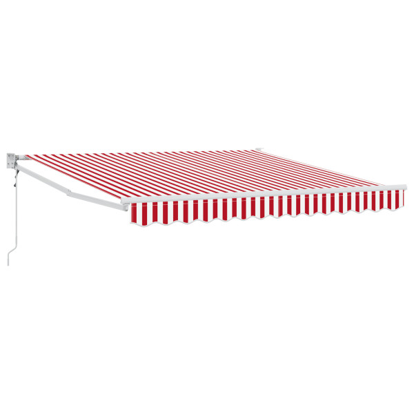 Toldo Retrátil Automático Listrado Vermelho e Branco 350x250 cm M 2