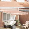 Toldo Retrátil Laranja / Cinza / Azul / Branco 350 x 250 cm 1