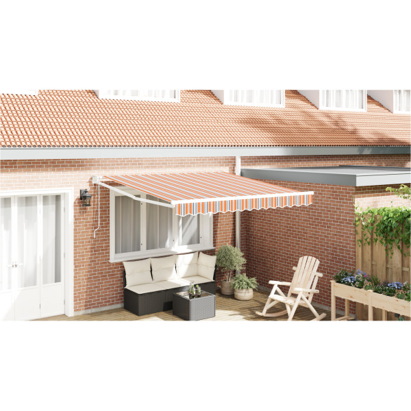 Toldo Retráctil Automático Rayado Multicolor 350x250 cm D