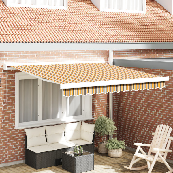 Toldo Manual Retráctil Rayas Multicolores 350x250 cm D