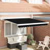 Toldo Manual Retráctil  Negro 350x250 cm. Tela de Reemplazo para Toldo  para Marco de 3.5x2.5 m Negro 1