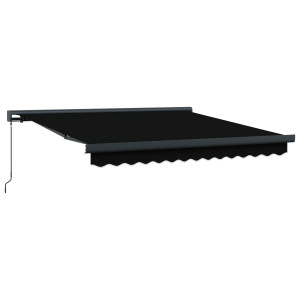 Toldo Retrátil Manual VidaXL Preto 350x250 cm H