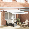 Toldo retráctil manual con LED blanco 350x250 cm. Tela de repuesto para toldo  para marco de 3.5x2.5 m blanco 1