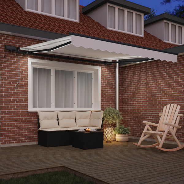 Toldo Retrátil Manual com LED Branco 350x250 cm M 4