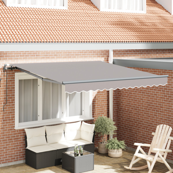 Toldo retráctil automático  Gris Claro 350x250 cm. Tela de reemplazo para toldo  para marco de 3.5x2.5 m Gris Claro D