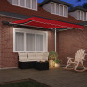 Toldo Manual Retráctil  con LED Rojo 350x250 cm. Tejido de Reemplazo para Toldo  de 3.5x2.5 m en Rojo 4