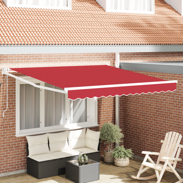 Toldo Retráctil Automático  Rojo 350x250 cm. Tela de Reemplazo para Toldo  para Marco de 3.5x2.5 m Rojo D